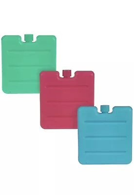 3 Mini Freezer Ice Blocks Reusable Pack Kids School Lunch Box Travel Picnic • £3.10