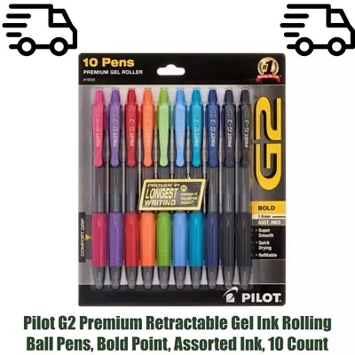 Pilot G2 Premium Retractable Gel Ink Rolling Ball Pens Bold Point 10 Count • $10.23