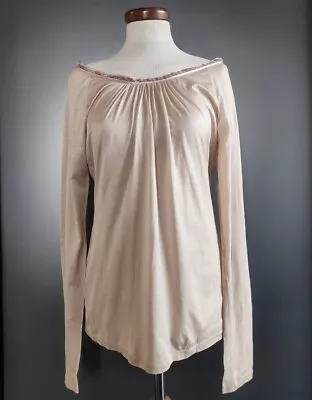 Gucci Original Vintage Light Cotton Blouse With Velvet Tim Size L • $165