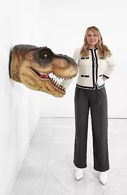 T-Rex Head Statue Wall Mount Mouth Open Jurassic Dinosaur Head Sculpture • $399.99