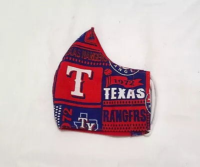Texas Rangers MLB Baseball Fabric Contoured Face Mask Handmade • $5.99