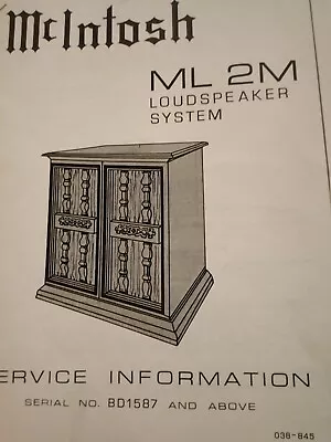 McIntosh ML-4C Service Manual Pre-Amplifier Original Serial# L1E001 To BE2394 • $19.99