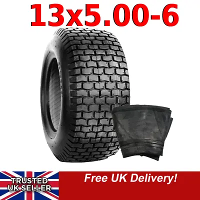 £27.50 • Buy NEW 13x5.00-6 TURF TYRE Ride On Lawn Mower Garden Tractor 13x500-6 Tyre TUBELESS