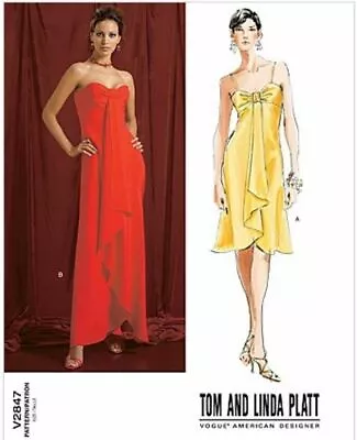 Vogue V2847 Misses Red Carpet Cocktail Dress Tom & Linda Platt Sewing Pattern FF • $18.59