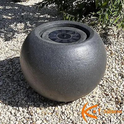 £89.55 • Buy Koi Garden Solar Water Fountain Grey Stone Finish Ball Sphere Outdoor Garden