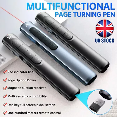 Powerpoint Presentation Remote Wireless USB Presenter Laser Pointer Clicker Pen • £10.88