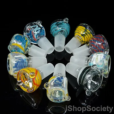 $9.99 • Buy Colorful Slide Bowl 18mm Water Pipe Hookah Head Piece Thick Glass Slide Bowl