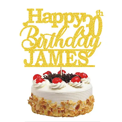 Personalised Happy Birthday Cake Topper Any Age Any Name 17 18th 21st 30th 40th • £1.99