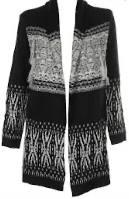NWT Style & Co. Textured Open-Front Blanket Completer Cardigan L BLACK • $24.95
