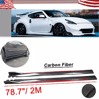 Carbon Fiber Look Side Skirt Extension Spoiler Splitter For Nissan 200SX S15 • $99.99