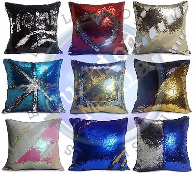 Magic Sequin Mermaid Reversible Two Tone Glitter Pillow Sofa Cushion Or Cover • £5.95