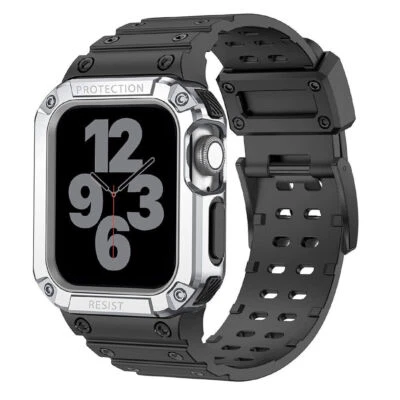 $15.29 • Buy For Apple Watch Band Case Rugged Bumper Strap IWatch SE Series 8 7 6 3 2 45 42mm