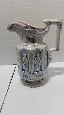 Antique English Apostles Jug Pitcher Stoneware Salt Glazed Charles Meigh 1972 • $61.11