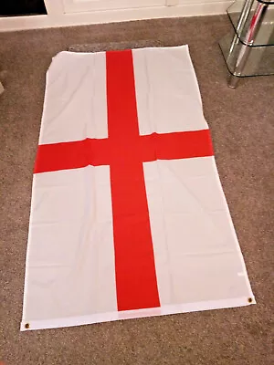 5 FEET X 3FT Large Saint George Flag STRONG Poly Fabric GB ENGLAND Sports Flag • £4.99