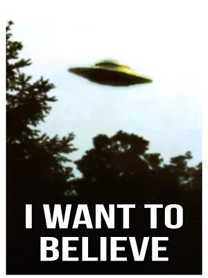 UFO Alien Art Poster  I Want To Believe 12x16  16x24  24x36 • $5.99