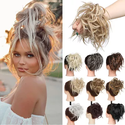 UK Curly Messy Bun Fake Hair Piece Scrunchie Updo Hair Extensions Soft As Human • £9.50