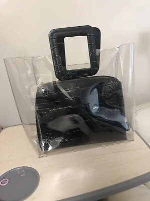 $80 • Buy Staud Black Small Shirley PVC Transparent Tote Bag