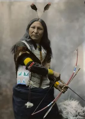 £3.99 • Buy Native American Indian Chief Holding Bow & Arrow 1899 Poster Art Print A3 A4