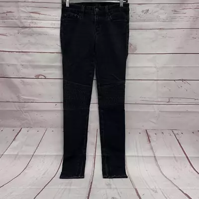 Vince Size Women’s 25 Dylan Skinny Seamed Moto Black Ombre Jeans 5 Pocket • $31.96