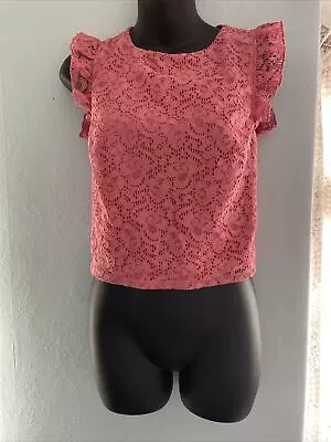 Miss Selfridge Size 8 Lace Top/ T-shirt Pink • $12.33