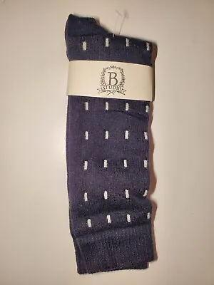 Men's Cashmere Blend Socks B.studio (B.ella Private Label) Sz 10-13 Navy Polka • $18