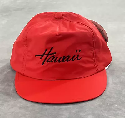 Vintage Hawaii Snapback Hat Red Waterproof Nylon Breathable Embroidered Script • $29.98
