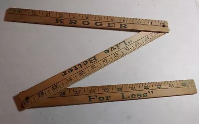 Vintage Kroger Advertising Wood Folding Yardstick Ruler • $19.99