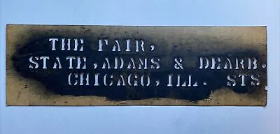  The Fair  Chicago IL LARGE Vintage Shipping Crate Stencil Sign 1930's • $24.50