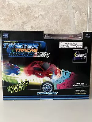 Mindscope Neon Glow Twister Tracks Micro Racer Series 402 Pc W/ 2 LED Cars Inc. • $21