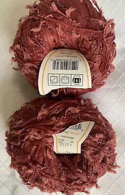 Moda Dea Curious Yarn - Color Black Cherry - Lot Of 2 - 1.76 Oz/78 Yd Each • $9