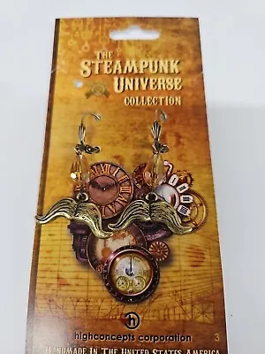 Unique Steampunk Pierced Earrings Handcrafted USA   Mustache • $9.95