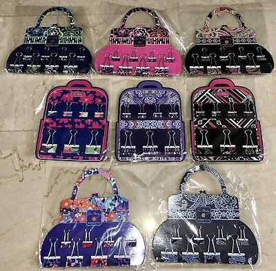 NEW VERA BRADLEY Set Of 8 Or Set Of 7 BINDER CLIPS CHOOSE PATTERN *RETIRED NIP • $11.95