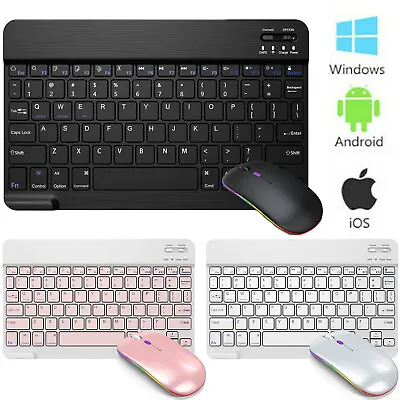 10'' Mini Wireless Bluetooth Keyboard/Mouse For Windows PC Mac IOS Phone Tablets • $14.95