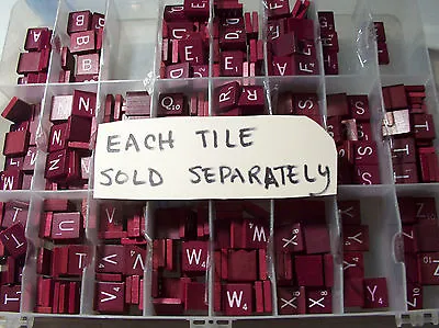UPICK Single Maroon SCRABBLE TILES REPLACEMENT RED LOST TILES  Burgundy • $1