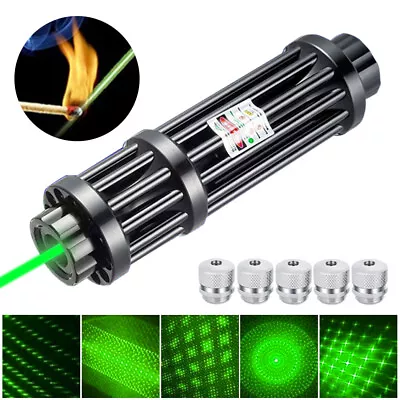 8000m 532nm Green Laser Pointer Visible Beam Light Torch + 5x Caps + Battery • $23.99