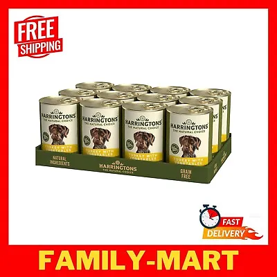 Harrington Adult Wet Dog Food Complete Grain Free Turkey With Veg 12 X 400g Cans • £40