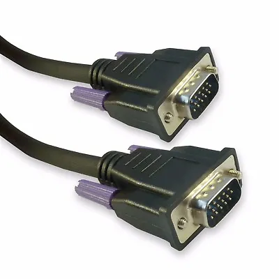 Fully Wired 0.5m SVGA Cable / VGA PC / Laptop To TV / Monitor Lead / Male 1.64Ft • £4.95