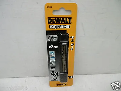 Dewalt Dt4902 3mm Hss E Industrial Cobalt Metal Drill Bits Pack X 2 • £5.19