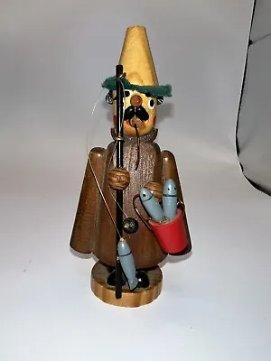 Vintage 5” Wooden Fisherman Incense Burner Smoker Unmarked • $12