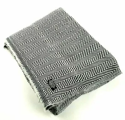 £70 • Buy Cashmere Blanket Throw Travel Wrap 100% Handmade NEPAL Home Black Herringbone
