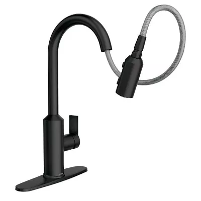 🆕 Moen 87270BL MEENA One Handle Pull-Down Sprayer Kitchen Faucet - Matte Black • $80.97