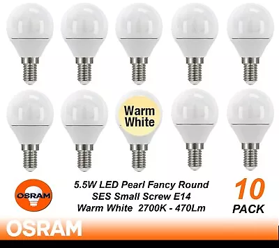 10x 5W LED Fancy Round Light Globes Bulbs Lamps E14 Small Screw Warm White 470Lm • $50.67