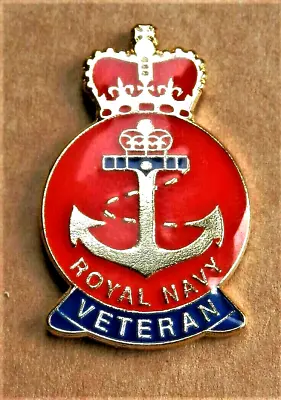 ROYAL NAVY VETERAN Brand New Military Army Enamel Lapel Pin Badge • £4.99