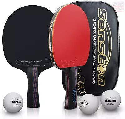 Table Tennis Bats Set Ping Pong Paddle With Carry Case Senston • £23.53