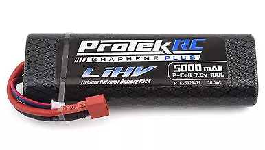 ProTek RC 2S 100C Si-Graphene + HV LiPo Stick Pack TCS Battery (7.6V/5000mAh) W/ • $59.95