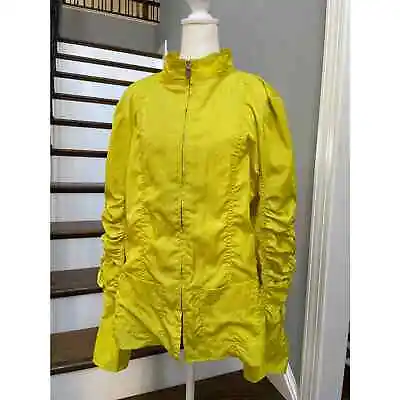 UBU Pack Your Personality Lemon Lime Ruched Sleeve Jacket. Size X-LARGE.  • $65