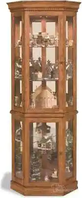 Philip Reinisch Lighthouse Solid Oak Corner Curio Cabinet PICK UP ONLY • $489.99