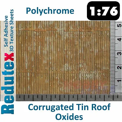 £11.95 • Buy Redutex CORRUGATED TIN ROOF POLYCHROME Oxidised OO 3D Texture Sheets 076TI122