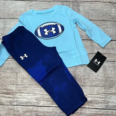 $24.99 • Buy Under Armour Baby Toddler Boys Football Long Sleeve Outfit Set NEW Blue