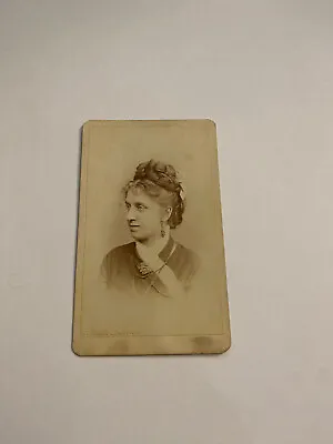 Woman Fashion Hairstyle Updo Wheeling West Virginia Postbellum CDV Photograph • $18.95